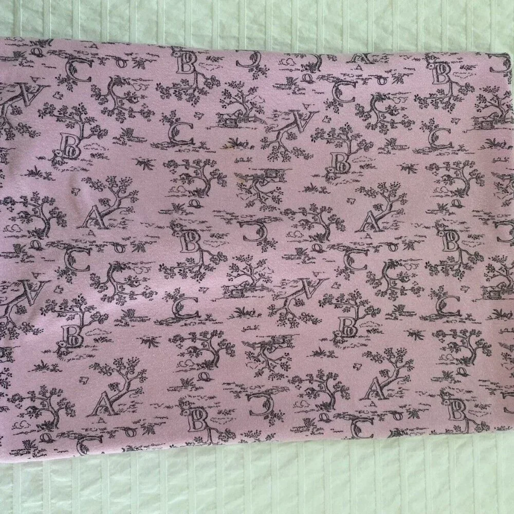 Starting Out Pink White ABC Toile Baby Girl Blanket Lovey Cotton 24